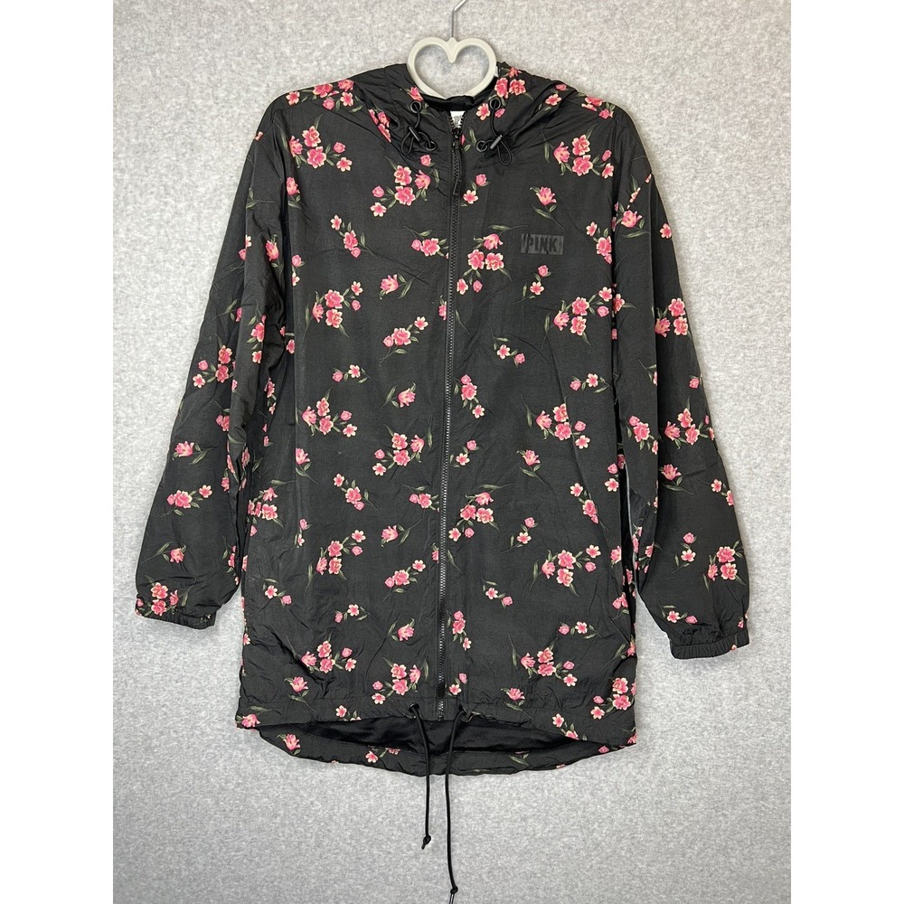 Victoria's Secret PINK XS S Floral Campus Anorak Long Windbreaker Jacket Hooded